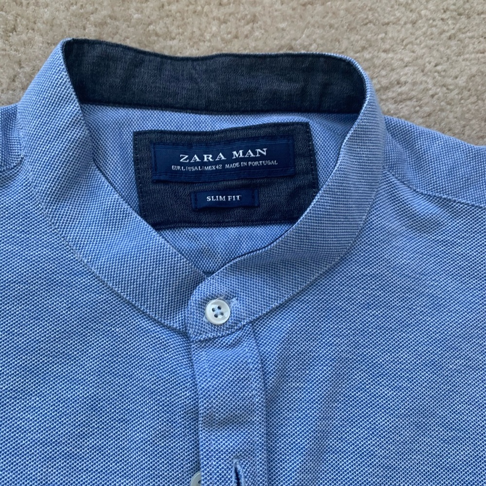 Zara man mandarin collar shirt
